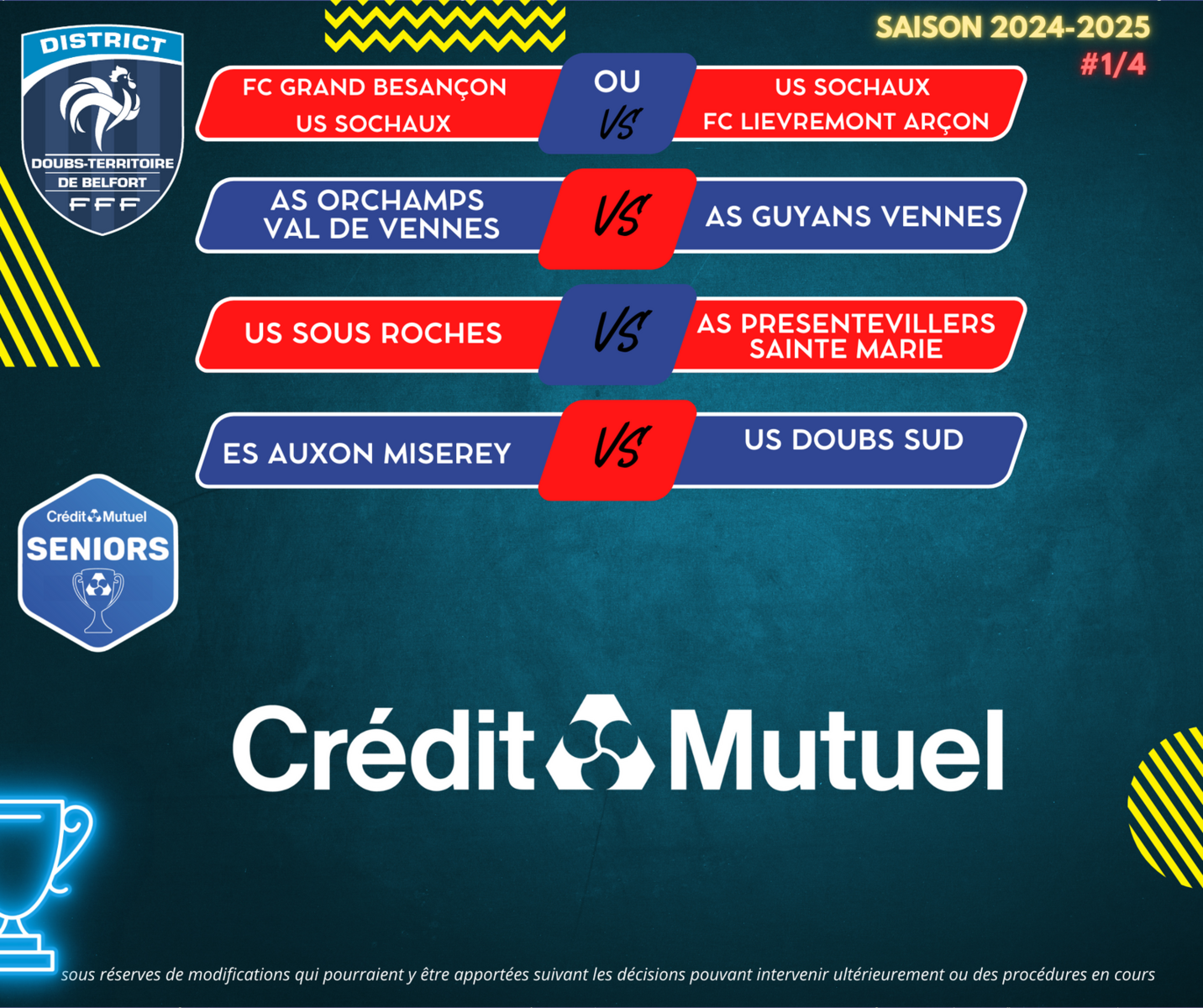 Coupe Crédit Mutuel 1/4 de finale