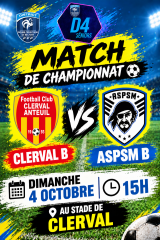 Match du dimanche 04 octobre 2026 à Clerval : Equipe Réserve