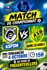 Match du dimanche 04 octobre 2026 à Présentevillers : Equipe Première
