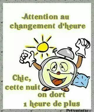ATTENTION : Changement d'heure dans la nuit du 24 au 25 octobre 2026