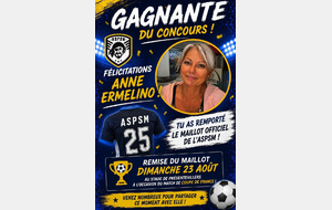 Notre gagnante du concours maillot du Club