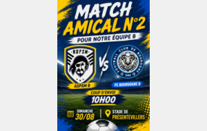Match amical du dimanche 30 août 2026 à Présentevillers : ASPSM 2 / BOUROGNE 2