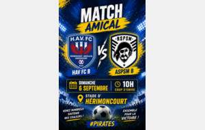 Match du dimanche 06 septembre 2026 à Hérimoncourt : HAV 2 / ASPSM 2