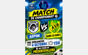 Match du dimanche 04 octobre 2026 à Présentevillers : Equipe Première