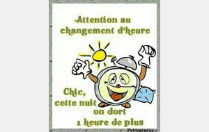 ATTENTION : Changement d'heure dans la nuit du 24 au 25 octobre 2026