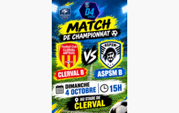 Match du dimanche 04 octobre 2026 à Clerval : Equipe Réserve