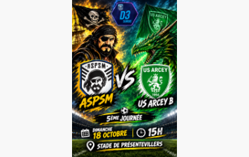 Match du dimanche 18 octobre 2026 à Présentevillers : Equipe Première