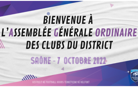 Assemblée Générale Du District Doubs Territoire de Belfort