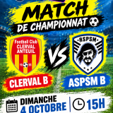 Match du dimanche 04 octobre 2026 à Clerval : Equipe Réserve